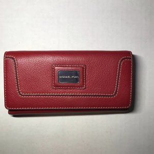 Michael Kors Brookville Leather Wallet Red
